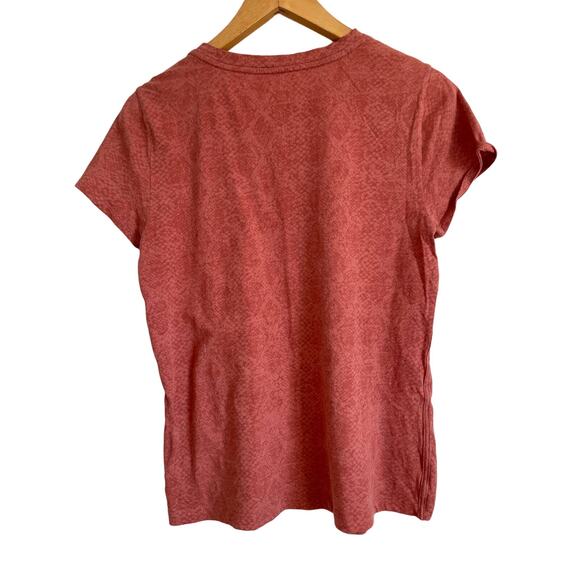 Athleta Organic Daily Crew t shirt orange snake print short sleeve. top Size M - Picture 2 of 6
